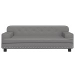 vidaXL Pat de câini, gri, 90x53x30 cm, piele ecologică vidaXL Pat de câini, gri, 90x53x30 cm, piele ecologică