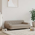 vidaXL Pat de câini, cappuccino, 90x53x30 cm, piele ecologică vidaXL Pat de câini, cappuccino, 90x53x30 cm, piele ecologică