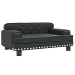 vidaXL Pat de câini, negru, 70x45x30 cm, piele ecologică vidaXL Pat de câini, negru, 70x45x30 cm, piele ecologică