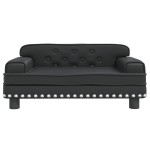 vidaXL Pat de câini, negru, 70x45x30 cm, piele ecologică vidaXL Pat de câini, negru, 70x45x30 cm, piele ecologică
