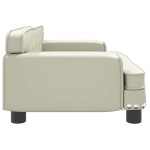 vidaXL Pat de câini, crem, 70x45x30 cm, piele ecologică vidaXL Pat de câini, crem, 70x45x30 cm, piele ecologică
