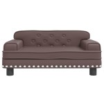 vidaXL Pat de câini, maro, 70x45x30 cm, piele ecologică vidaXL Pat de câini, maro, 70x45x30 cm, piele ecologică