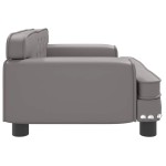 vidaXL Pat de câini, gri, 70x45x30 cm, piele ecologică vidaXL Pat de câini, gri, 70x45x30 cm, piele ecologică
