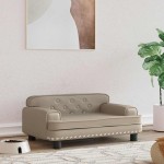 vidaXL Pat de câini, cappuccino, 70x45x30 cm, piele ecologică vidaXL Pat de câini, cappuccino, 70x45x30 cm, piele ecologică