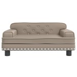 vidaXL Pat de câini, cappuccino, 70x45x30 cm, piele ecologică vidaXL Pat de câini, cappuccino, 70x45x30 cm, piele ecologică