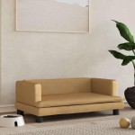 vidaXL Pat de câini, maro, 80x45x30 cm, catifea vidaXL Pat de câini, maro, 80x45x30 cm, catifea