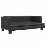 vidaXL Pat de câini, negru, 80x45x30 cm, piele ecologică vidaXL Pat de câini, negru, 80x45x30 cm, piele ecologică