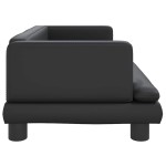 vidaXL Pat de câini, negru, 80x45x30 cm, piele ecologică vidaXL Pat de câini, negru, 80x45x30 cm, piele ecologică