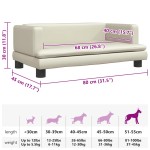 vidaXL Pat de câini, crem, 80x45x30 cm, piele ecologică vidaXL Pat de câini, crem, 80x45x30 cm, piele ecologică