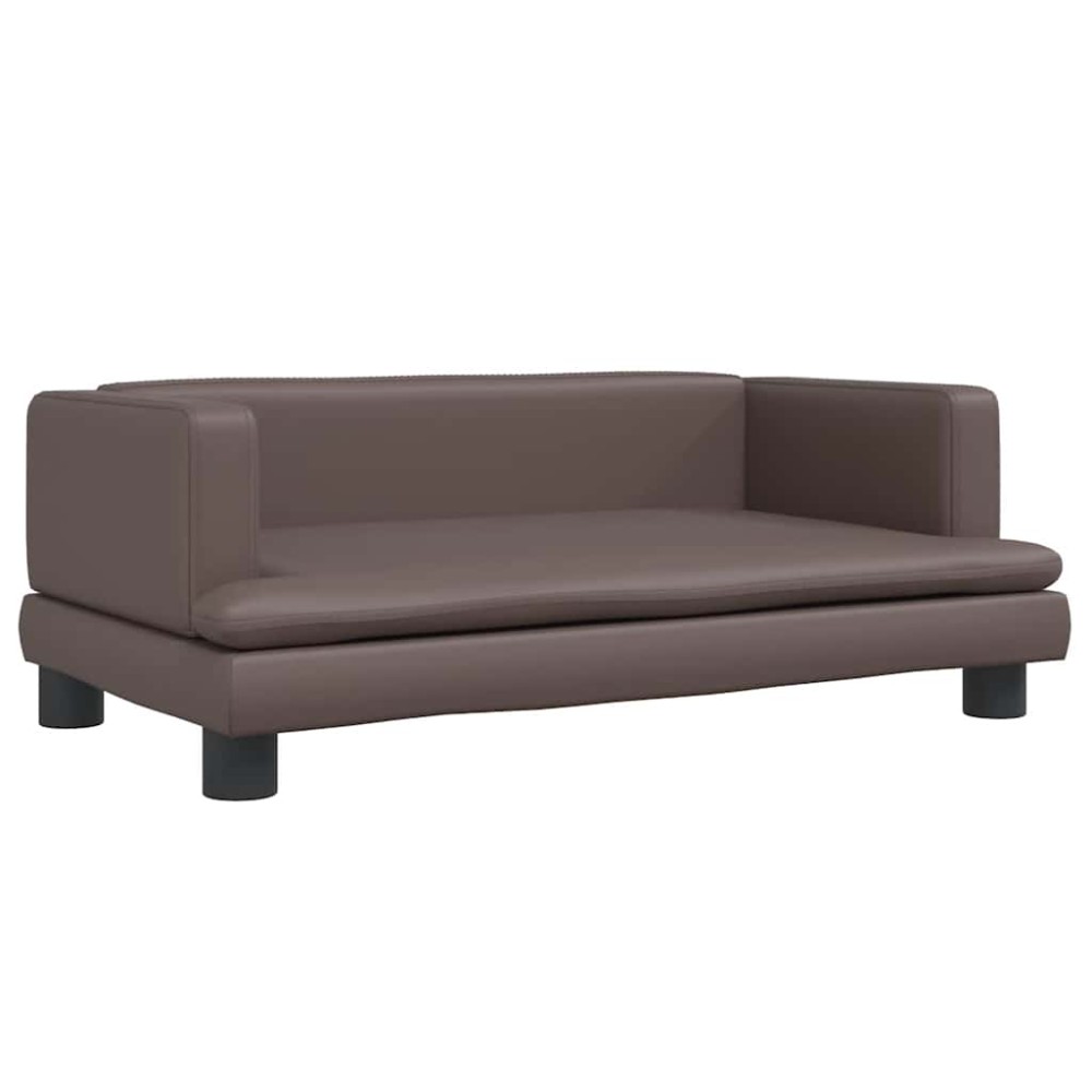vidaXL Pat de câini, maro, 80x45x30 cm, piele ecologică