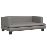 vidaXL Pat de câini, gri, 80x45x30 cm, piele ecologică vidaXL Pat de câini, gri, 80x45x30 cm, piele ecologică