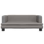 vidaXL Pat de câini, gri, 80x45x30 cm, piele ecologică vidaXL Pat de câini, gri, 80x45x30 cm, piele ecologică