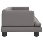 vidaXL Pat de câini, gri, 80x45x30 cm, piele ecologică vidaXL Pat de câini, gri, 80x45x30 cm, piele ecologică