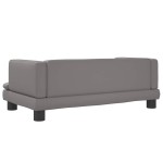 vidaXL Pat de câini, gri, 80x45x30 cm, piele ecologică vidaXL Pat de câini, gri, 80x45x30 cm, piele ecologică