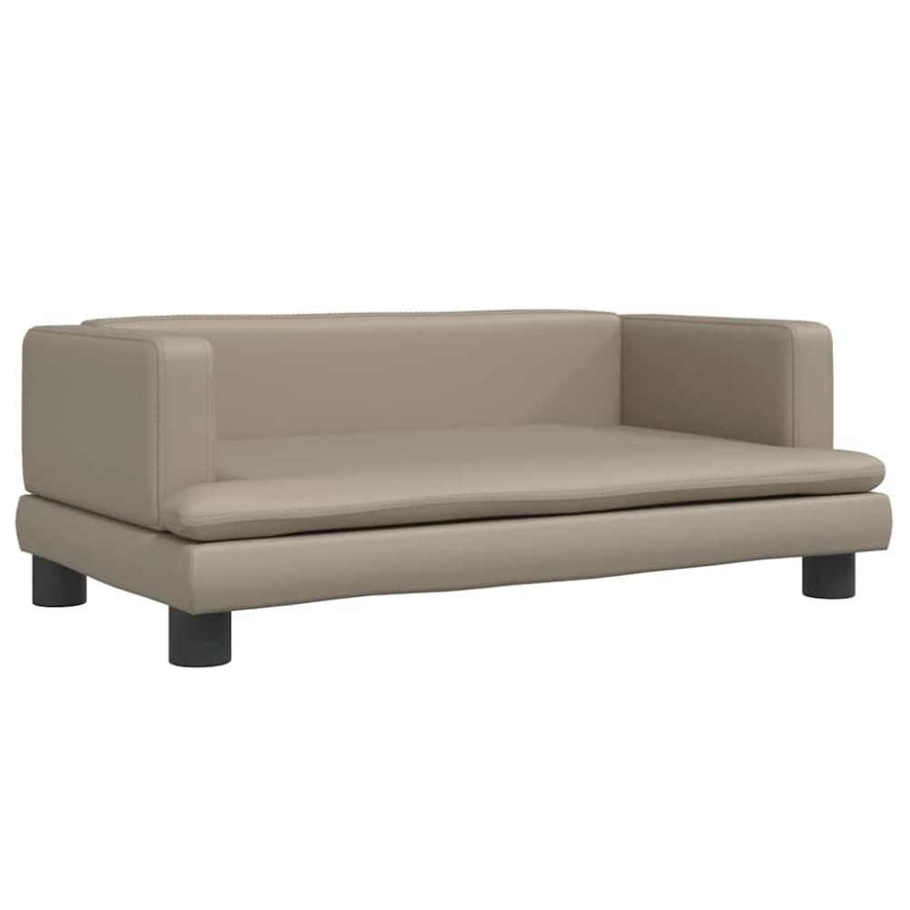vidaXL Pat de câini, cappuccino, 80x45x30 cm, piele ecologică