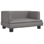 vidaXL Pat de câini, gri, 60x40x30 cm, piele ecologică vidaXL Pat de câini, gri, 60x40x30 cm, piele ecologică