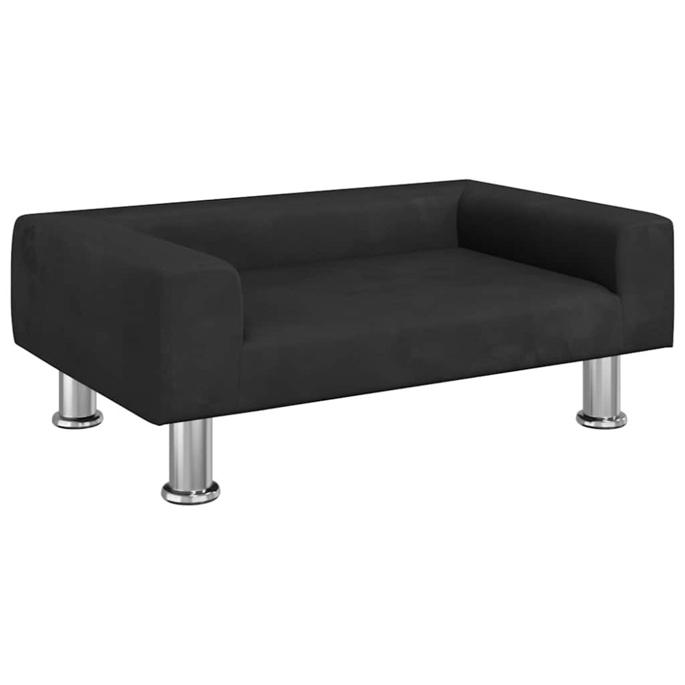 vidaXL Pat de câini, negru, 70x45x26,5 cm, catifea