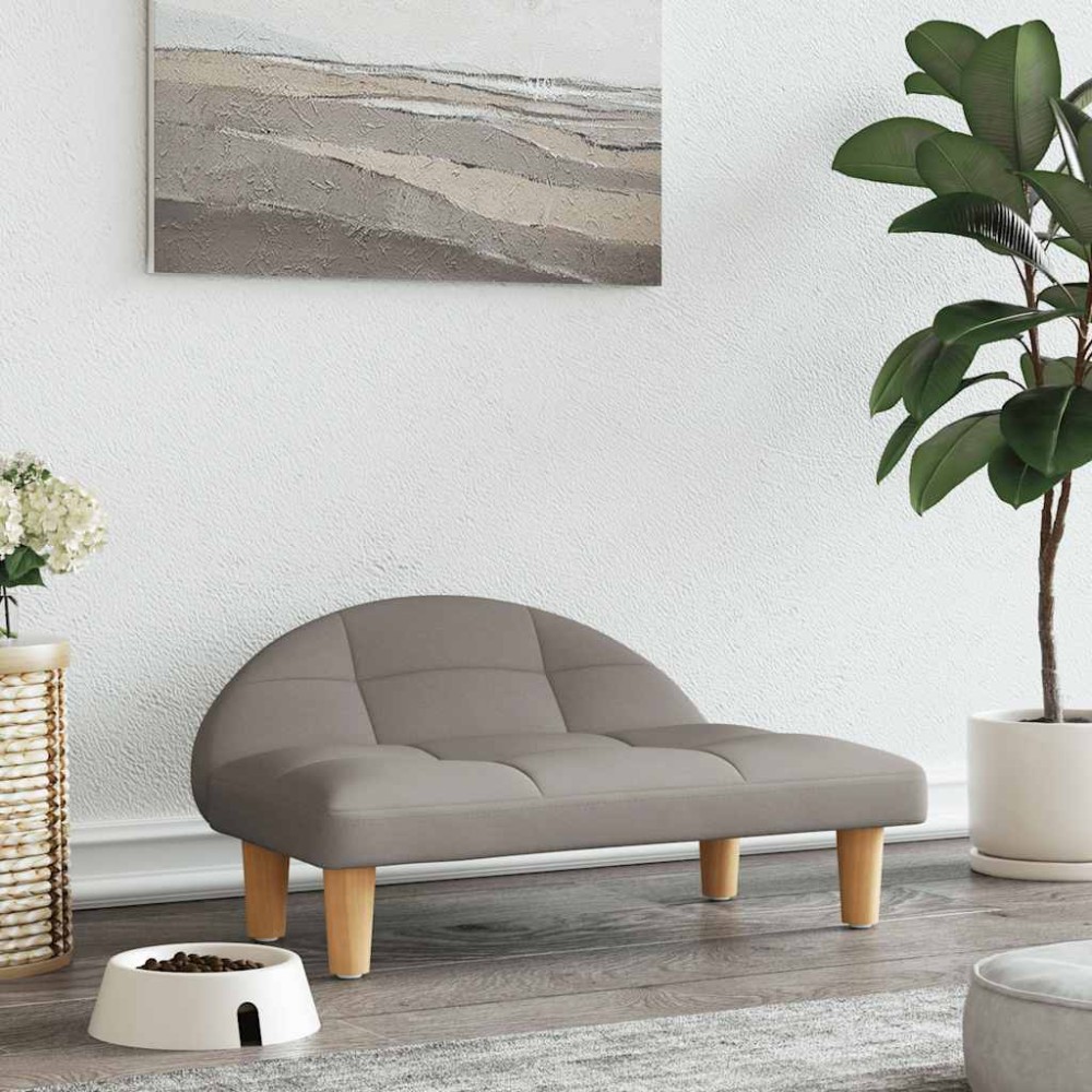 vidaXL Pat de câini, gri taupe, 70x52x30 cm, material textil