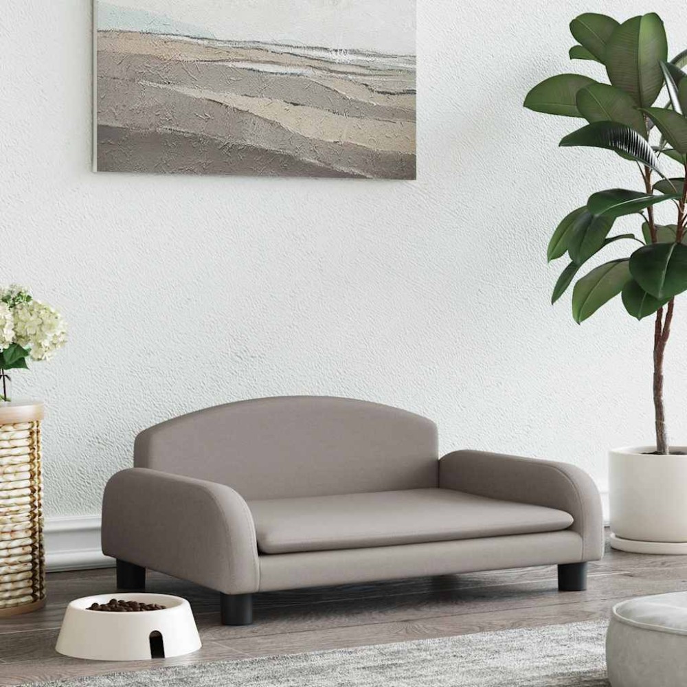 vidaXL Pat de câini, gri taupe, 70x45x30 cm, textil