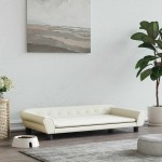 vidaXL Pat de câini, crem, 100x50x21 cm, catifea vidaXL Pat de câini, crem, 100x50x21 cm, catifea