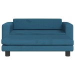 vidaXL Pat pentru câini cu extensie, albastru, 100x50x30 cm, catifea
