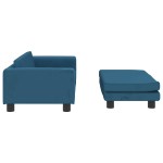 vidaXL Pat pentru câini cu extensie, albastru, 100x50x30 cm, catifea