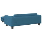 vidaXL Pat pentru câini cu extensie, albastru, 100x50x30 cm, catifea