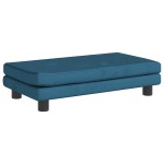 vidaXL Pat pentru câini cu extensie, albastru, 100x50x30 cm, catifea