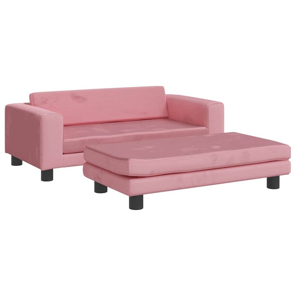 vidaXL Pat pentru câini cu extensie, roz, 100x50x30 cm, catifea