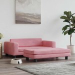 vidaXL Pat pentru câini cu extensie, roz, 100x50x30 cm, catifea vidaXL Pat pentru câini cu extensie, roz, 100x50x30 cm, catifea