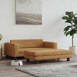 vidaXL Pat pentru câini cu extensie, maro, 100x50x30 cm, catifea vidaXL Pat pentru câini cu extensie, maro, 100x50x30 cm, catifea