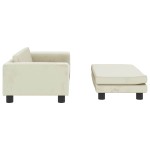 vidaXL Pat pentru câini cu extensie, crem, 100x50x30 cm, catifea vidaXL Pat pentru câini cu extensie, crem, 100x50x30 cm, catifea