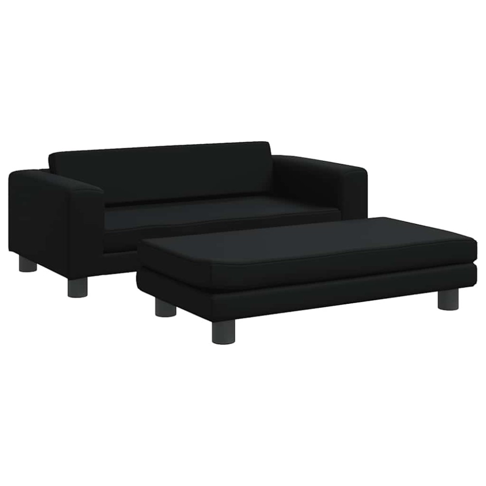 vidaXL Pat pentru câini cu extensie, negru, 100x50x30 cm, piele eco