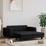 vidaXL Pat pentru câini cu extensie, negru, 100x50x30 cm, piele eco vidaXL Pat pentru câini cu extensie, negru, 100x50x30 cm, piele eco