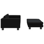 vidaXL Pat pentru câini cu extensie, negru, 100x50x30 cm, piele eco vidaXL Pat pentru câini cu extensie, negru, 100x50x30 cm, piele eco