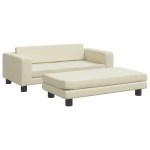 vidaXL Pat pentru câini cu extensie, crem, 100x50x30 cm, piele eco vidaXL Pat pentru câini cu extensie, crem, 100x50x30 cm, piele eco