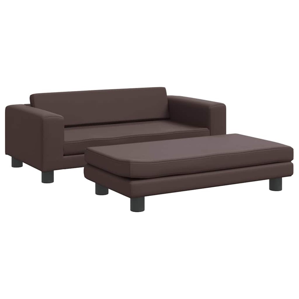 vidaXL Pat pentru câini cu extensie, maro, 100x50x30 cm, piele eco