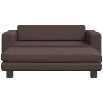 vidaXL Pat pentru câini cu extensie, maro, 100x50x30 cm, piele eco vidaXL Pat pentru câini cu extensie, maro, 100x50x30 cm, piele eco