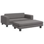 vidaXL Pat pentru câini cu extensie, gri, 100x50x30 cm, piele eco