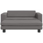 vidaXL Pat pentru câini cu extensie, gri, 100x50x30 cm, piele eco