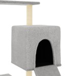 vidaXL Ansamblu pisici, stâlpi din funie sisal, gri deschis, 130,5 cm