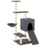 vidaXL Ansamblu de pisici stâlpi din funie sisal, gri închis, 130,5 cm