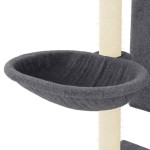 vidaXL Ansamblu de pisici stâlpi din funie sisal, gri închis, 130,5 cm