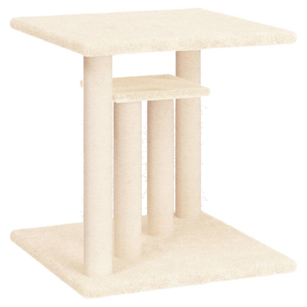 vidaXL Stâlpi de zgâriat pentru pisici cu platforme, crem, 50 cm