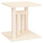 vidaXL Stâlpi de zgâriat pentru pisici cu platforme, crem, 50 cm vidaXL Stâlpi de zgâriat pentru pisici cu platforme, crem, 50 cm