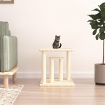 vidaXL Stâlpi de zgâriat pentru pisici cu platforme, crem, 50 cm vidaXL Stâlpi de zgâriat pentru pisici cu platforme, crem, 50 cm