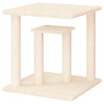 vidaXL Stâlpi de zgâriat pentru pisici cu platforme, crem, 50 cm vidaXL Stâlpi de zgâriat pentru pisici cu platforme, crem, 50 cm
