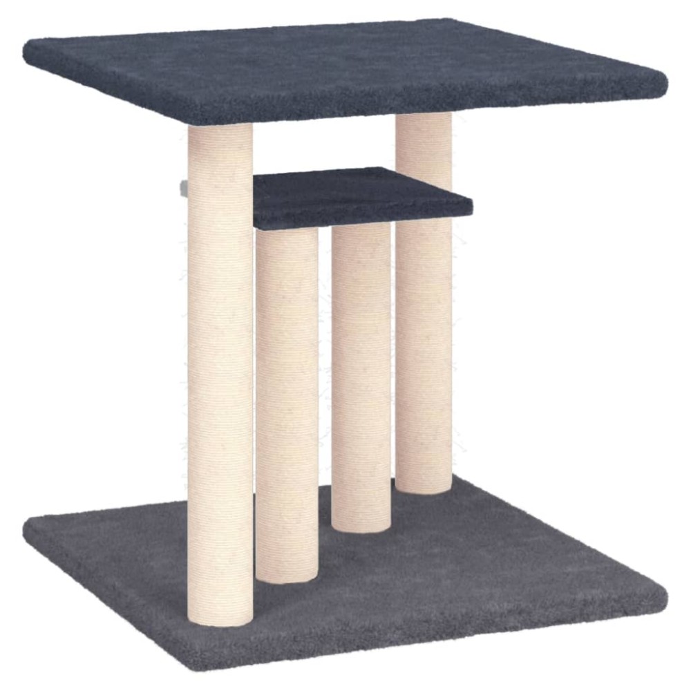 vidaXL Stâlpi de zgâriat pentru pisici cu platforme, gri închis, 50 cm