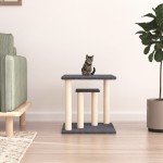 vidaXL Stâlpi de zgâriat pentru pisici cu platforme, gri închis, 50 cm vidaXL Stâlpi de zgâriat pentru pisici cu platforme, gri închis, 50 cm
