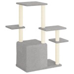 vidaXL Ansamblu pisici, stâlpi din funie sisal, gri deschis, 97,5 cm vidaXL Ansamblu pisici, stâlpi din funie sisal, gri deschis, 97,5 cm